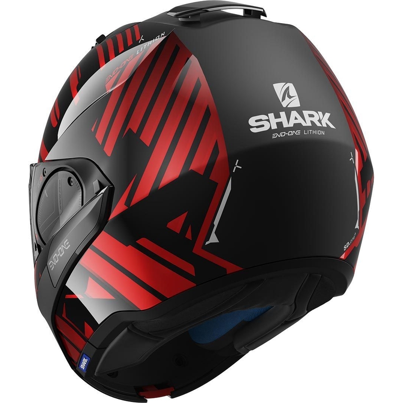SHARK EVO-ONE 2 Lithion Dual schwarz-roter Kipphelm