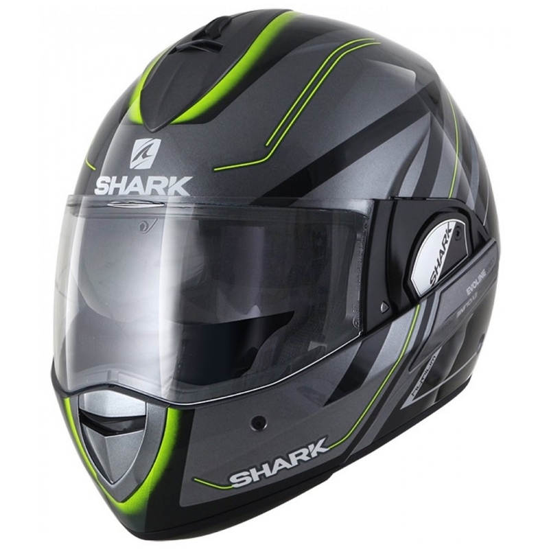 Klapphelm SHARK EVOLINE 3 Hyrium Mat Grau-Schwarz-Gelb Ausverkauf