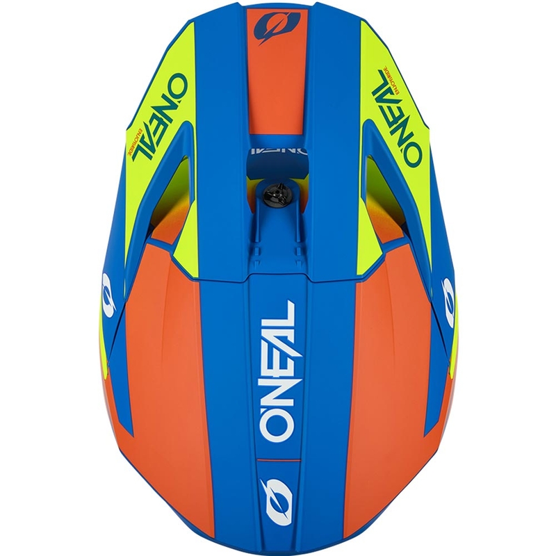 O'Neal 3SRS Kinder-Motocrosshelm, einfarbig matt blau-fluoreszierend gelb