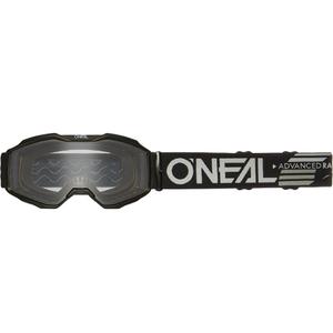 O'Neal B-10 Solid Kinder-Motocrossbrille, schwarz mit klaren Gläsern