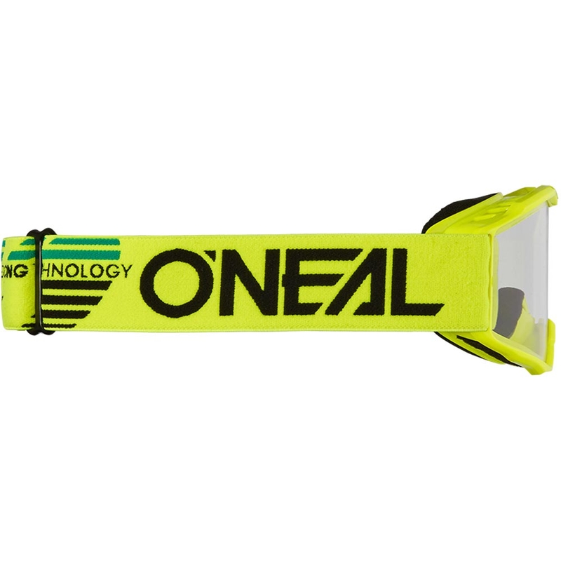 Kinder-Motocrossbrille O'Neal B-10, durchgehend fluoreszierend gelb mit klarem Plexiglas