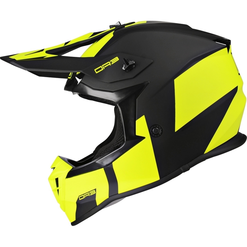Motocross Motorradhelm Lazer OR-3 Rocky schwarz-fluo gelb