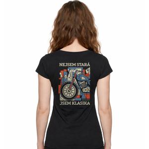 Damen-T-Shirt „I AM A CLASSIC“ aus Nanosilber, schwarz