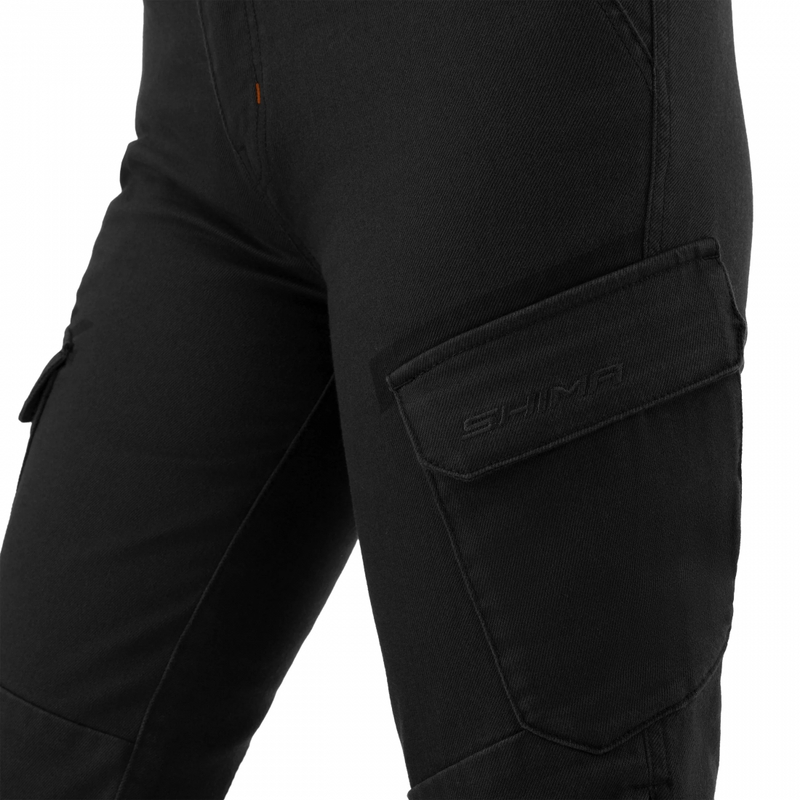 Schwarze, knöchellange Motorradjeans für Damen von Shima (Modell Recon).