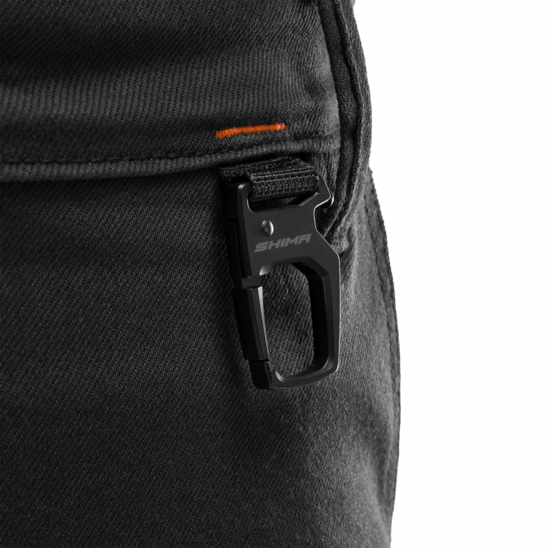 Schwarze, knöchellange Motorradjeans für Damen von Shima (Modell Recon).
