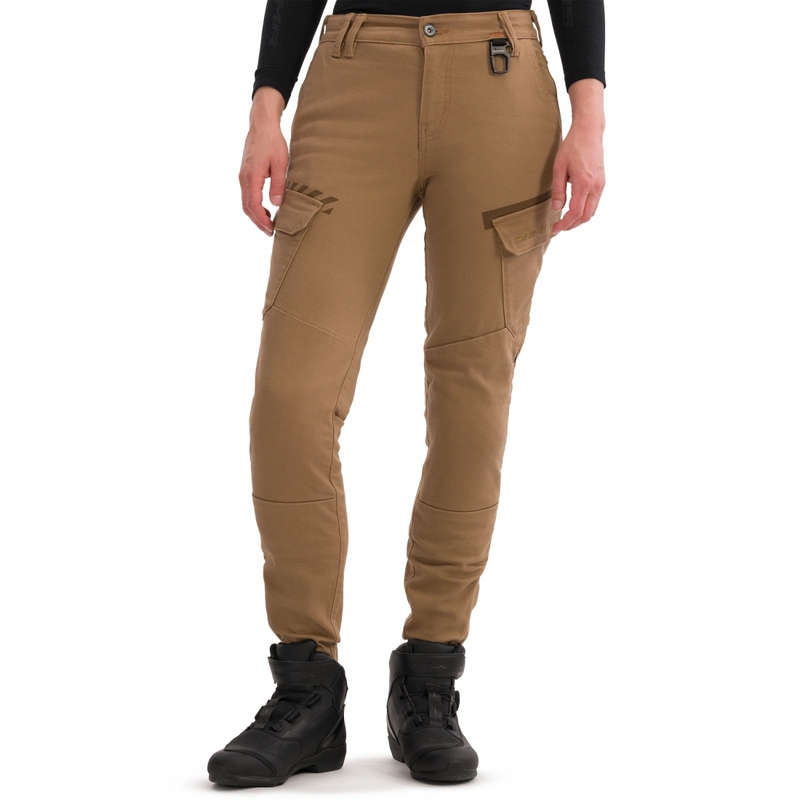 Damen-Motorradjeans, kurz geschnitten, Shima Recon, sandfarben