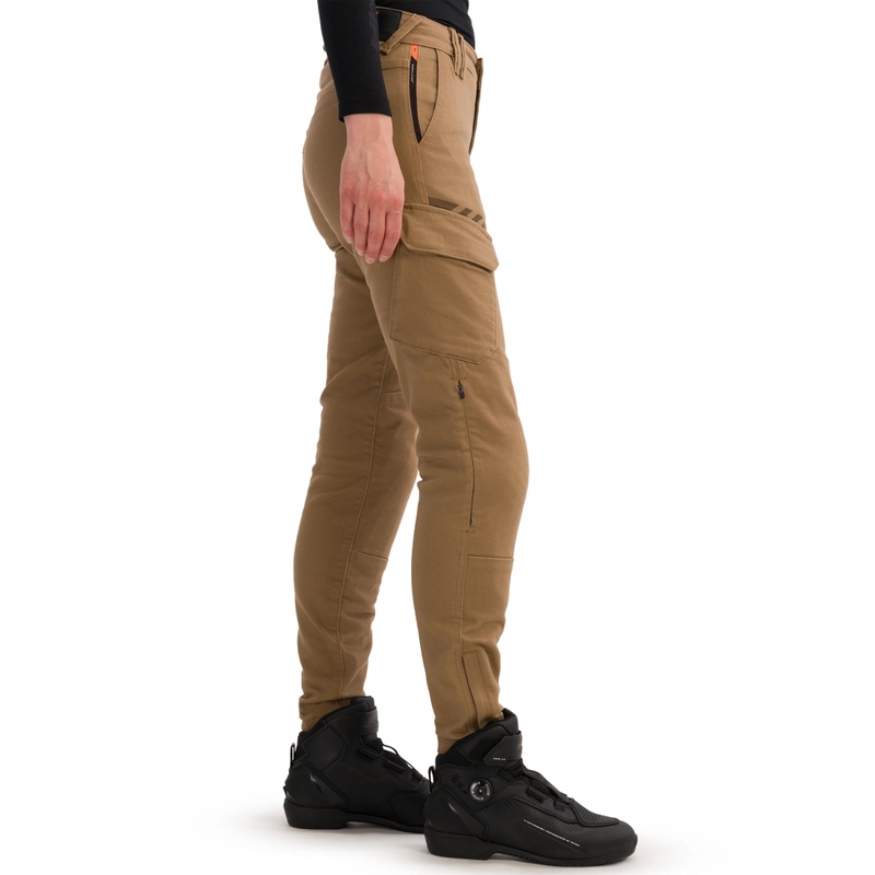 Damen-Motorradjeans, kurz geschnitten, Shima Recon, sandfarben