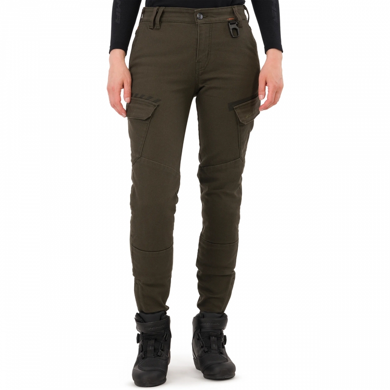 Shima Recon Damen-Motorradjeans in Cropped-Länge, grün