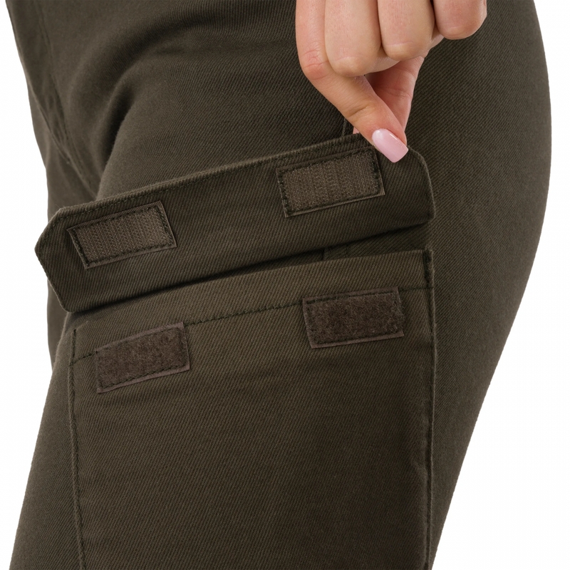 Shima Recon Damen-Motorradjeans in Cropped-Länge, grün