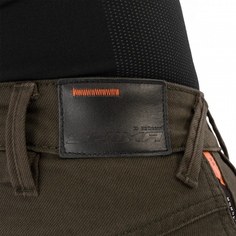 Shima Recon Damen-Motorradjeans in Cropped-Länge, grün