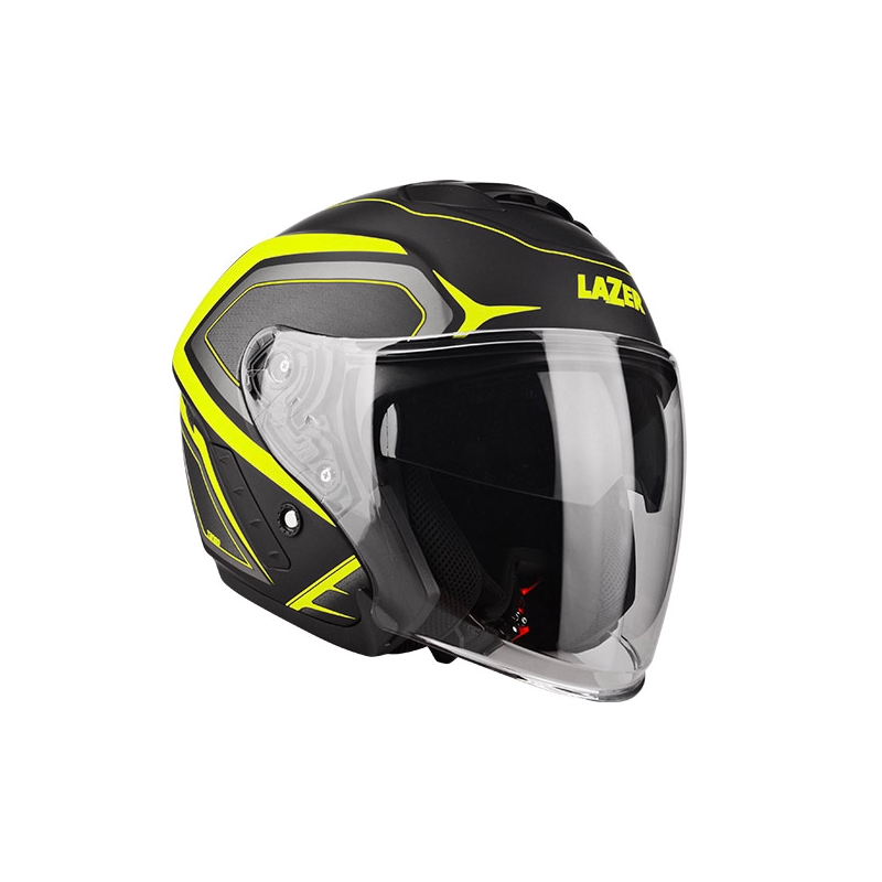 Offener Motorradhelm Lazer Tango Hexa schwarz-fluo gelb Ausverkauf