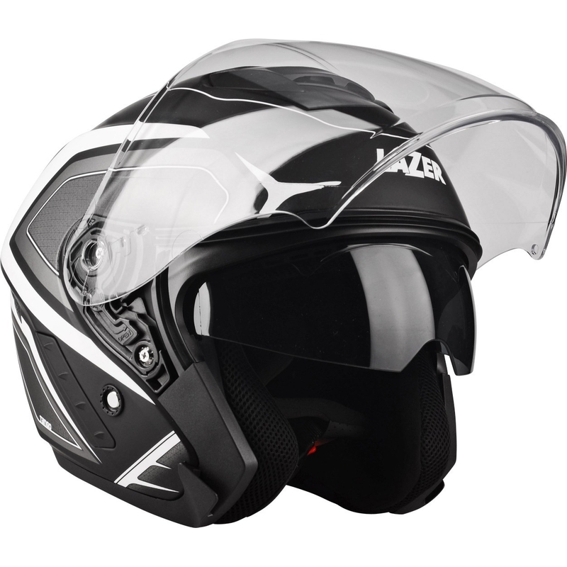 Offener Motorradhelm Lazer Tango Hexa schwarz und weiß