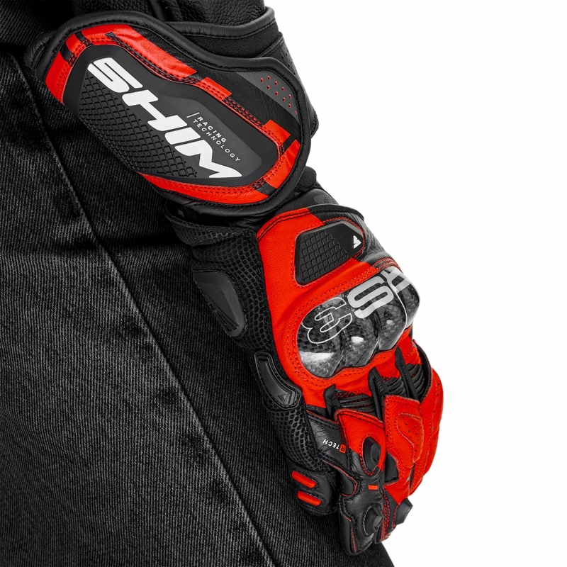Motorradhandschuhe Shima RS-3 fluoreszierend rot
