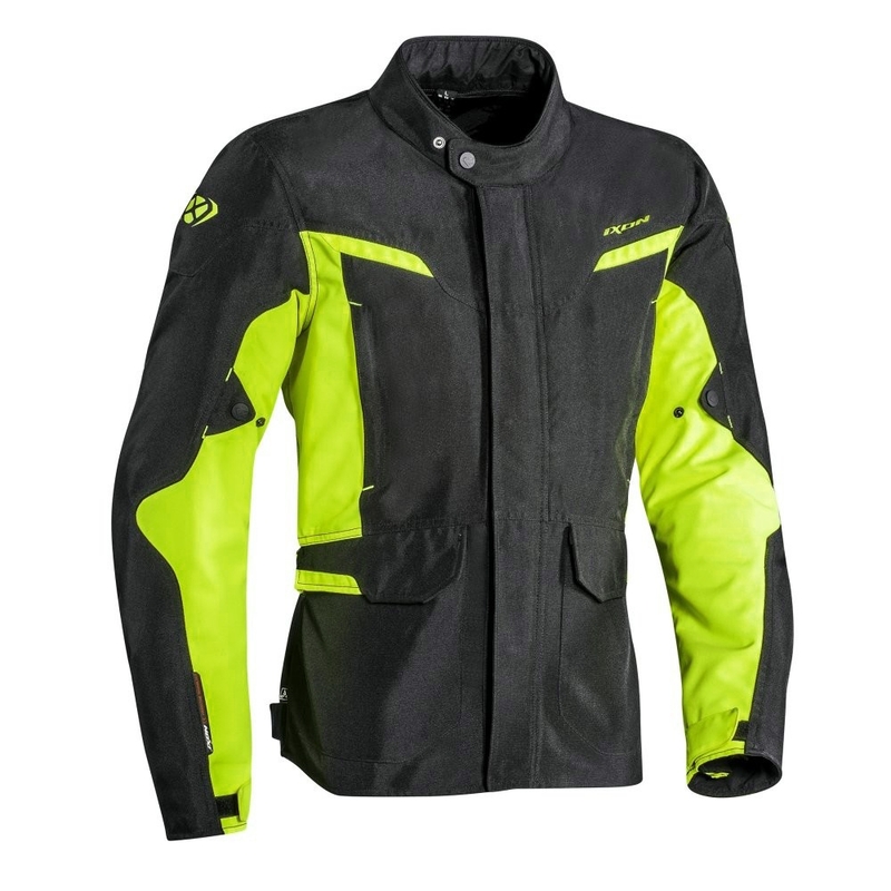 Motorradjacke IXON Summit 2 schwarz-fluo gelb Ausverkauf
