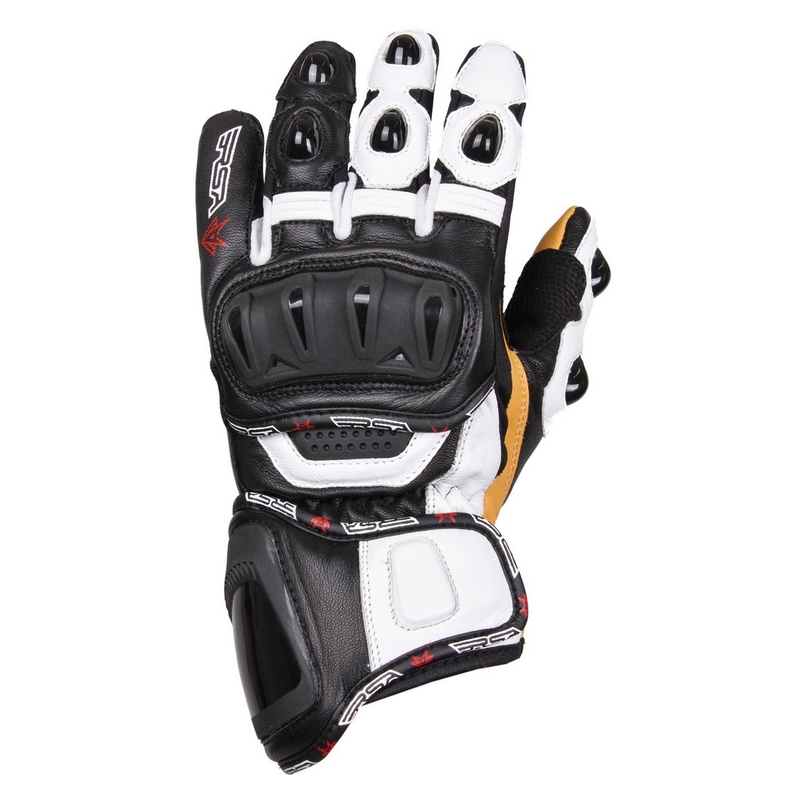 Motorradhandschuhe RSA Spacer schwarz und weiß - Qualität II
