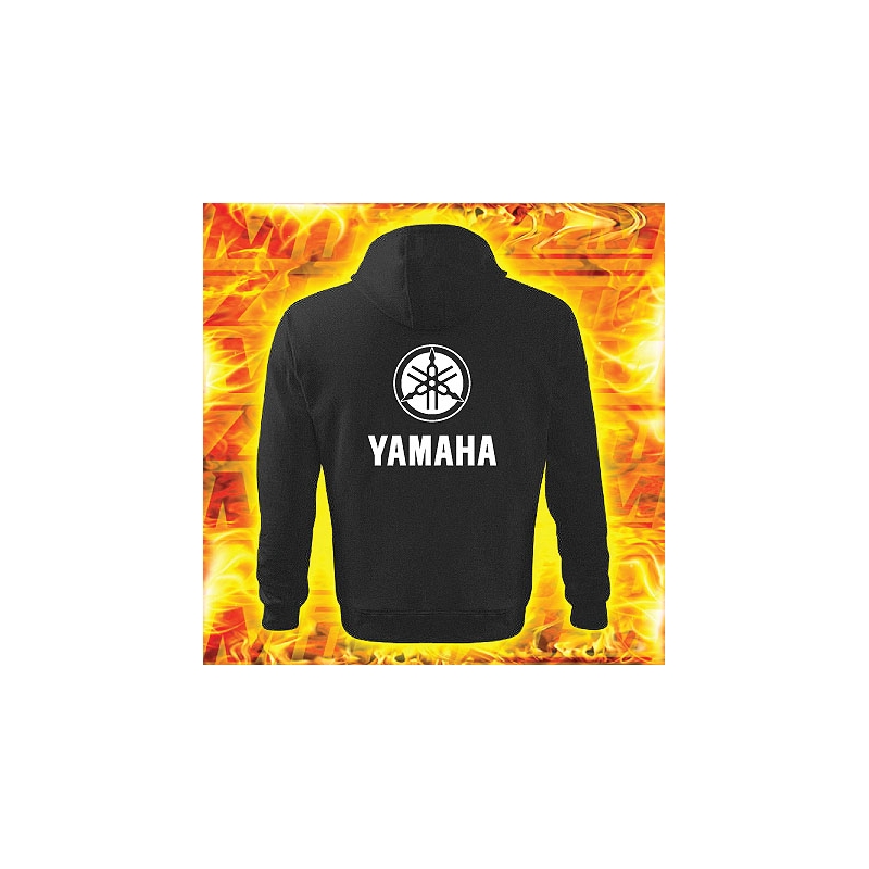Sweatshirt s motivem Yamaha schwarz mit Kapuze