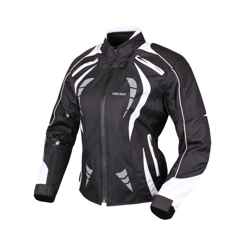 Damen Motorradjacke RSA Queen schwarz und weiß - II.