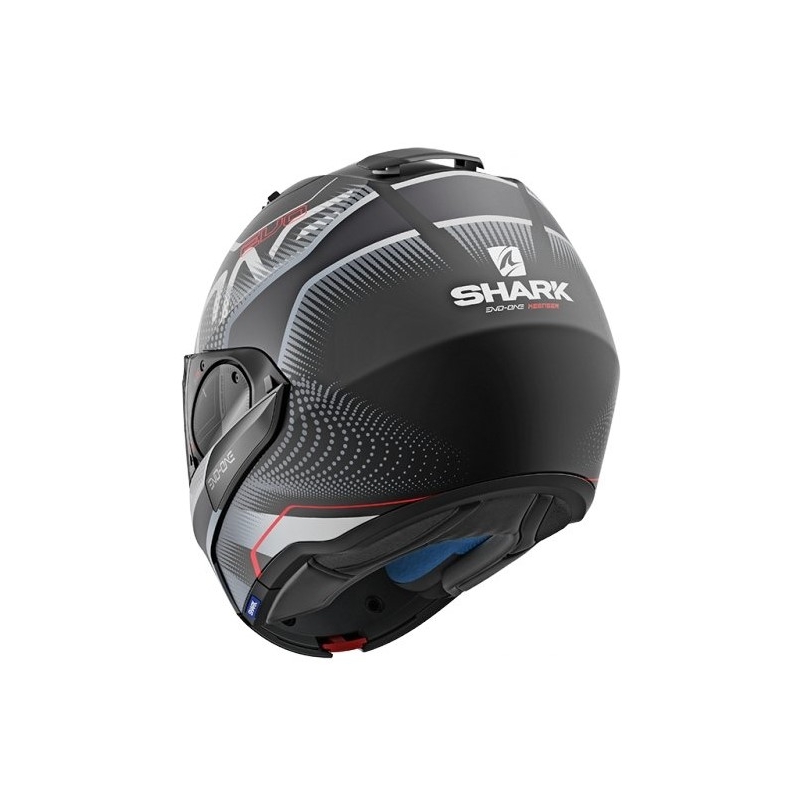 SHARK EVO-ONE 2 Keenser Mat schwarz-silber-rot Kipphelm