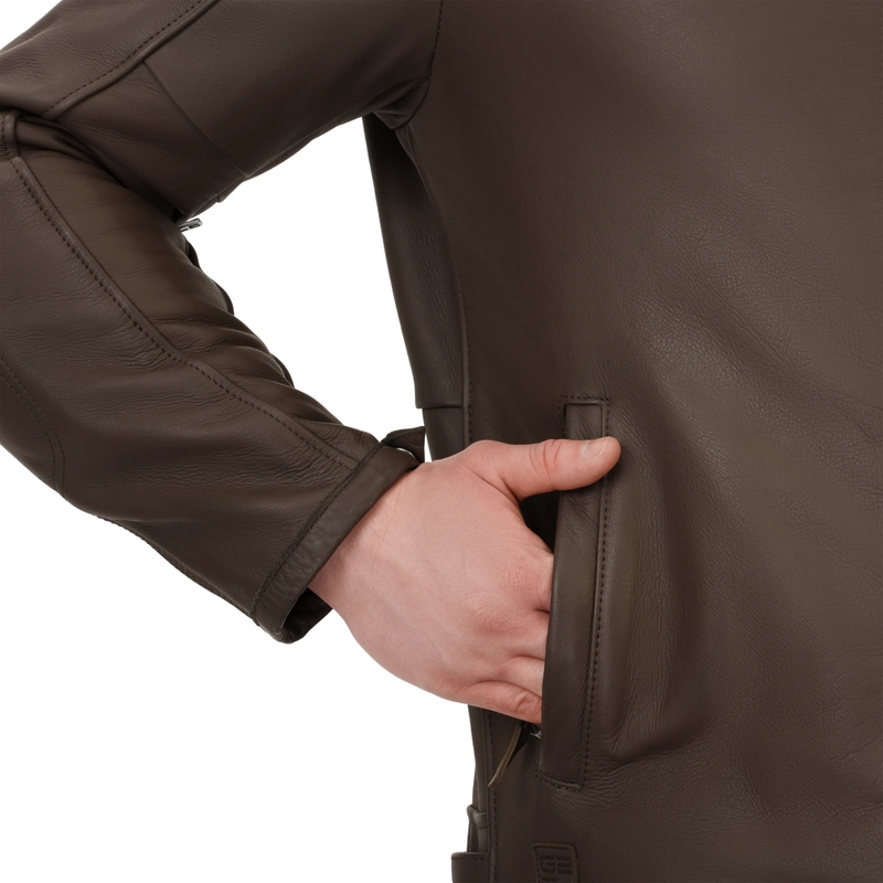 Shima Hunter 3.0 Leder-Motorradjacke braun