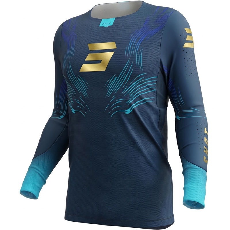 Motocross-Trikot Shot Aerolite Volt blau