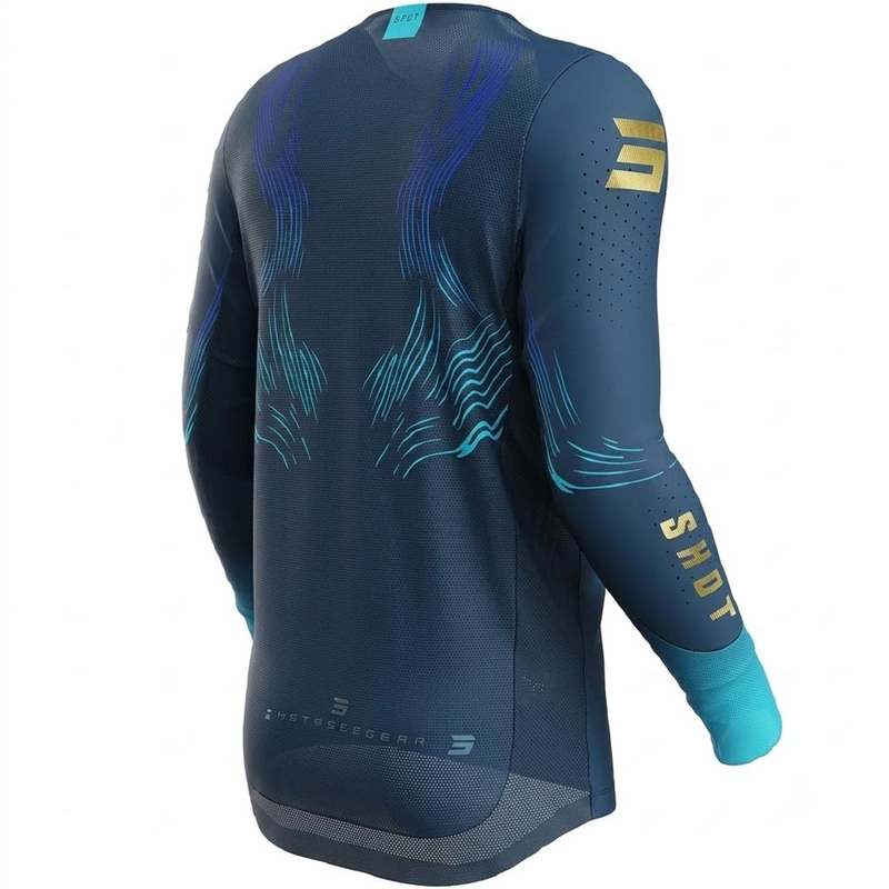 Motocross-Trikot Shot Aerolite Volt blau