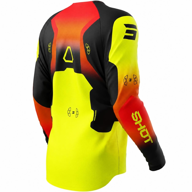 Shot Draw Rocket Kinder-Motocross-Trikot, fluoreszierend gelb