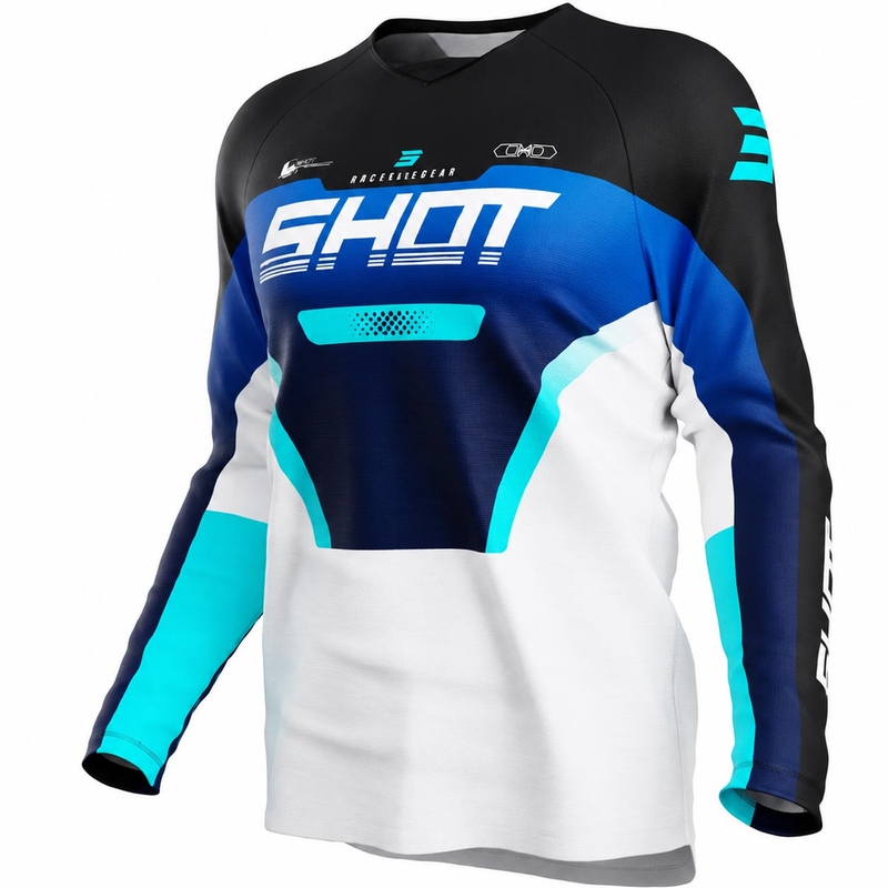 Shot Draw Struck Kinder Motocross-Trikot Blau