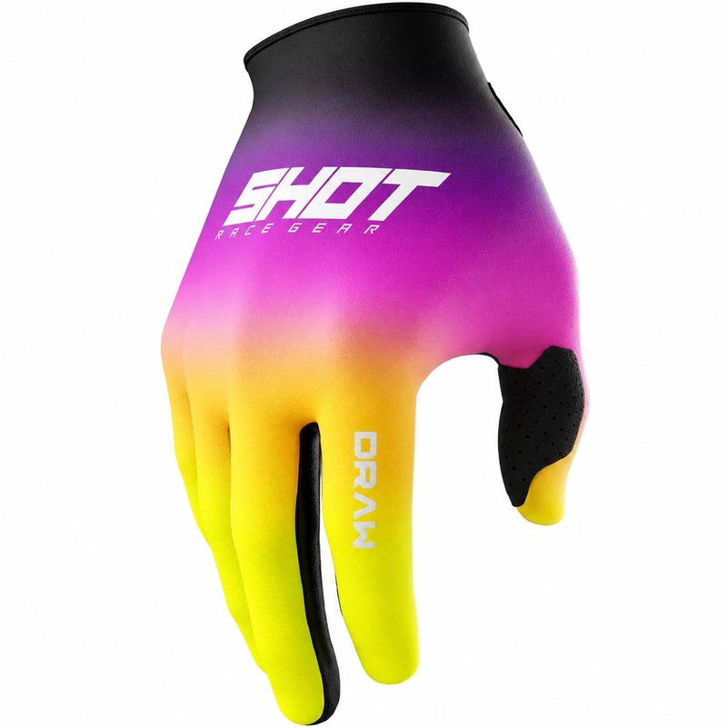 Shot Draw Shade Kinder-Motocrosshandschuhe Pink-Fluoreszierendes Gelb