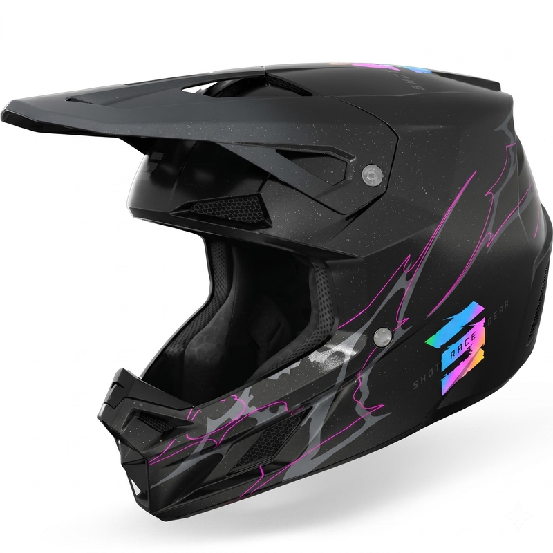 Shot Speed Race Motocross-Helm, Perlschwarz