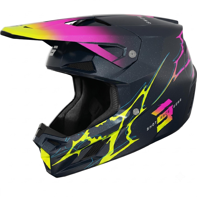 Motocross-Helm Shot Speed Race Pearl Blue