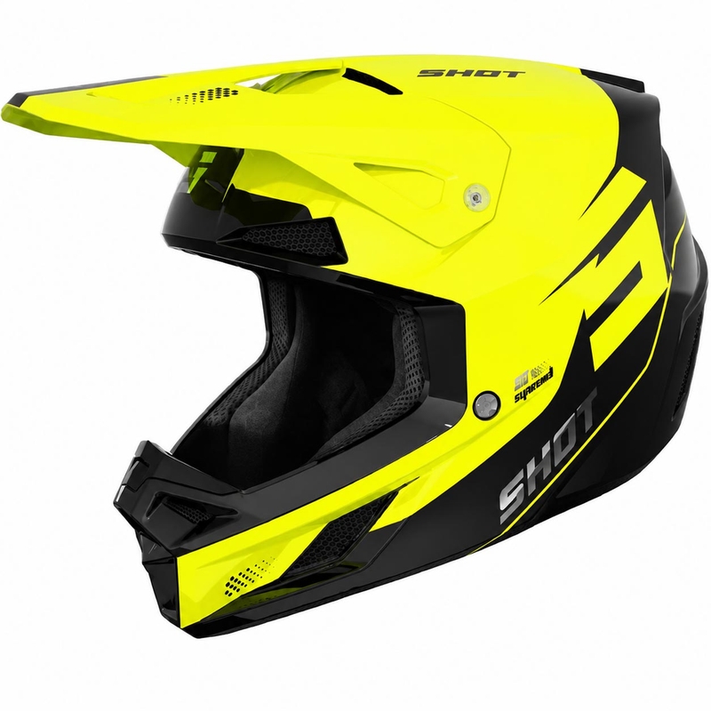 Motocross-Helm Shot Speed S, glänzend fluoreszierend gelb