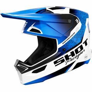 Shot Furious Stream Kinder-Motocrosshelm, glänzend blau