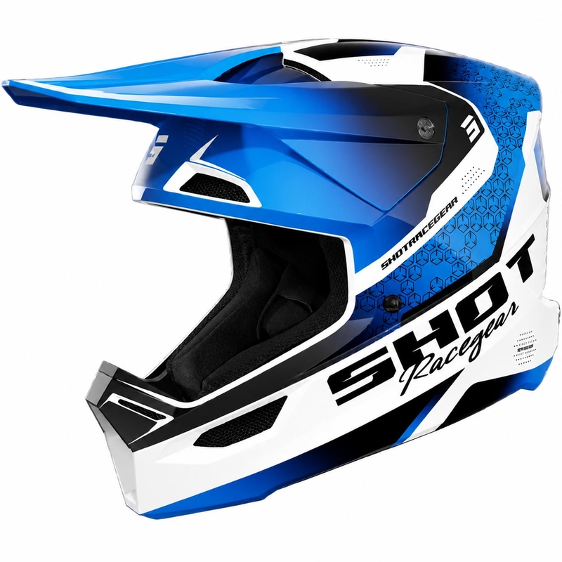 Shot Furious Stream Kinder-Motocrosshelm, glänzend blau