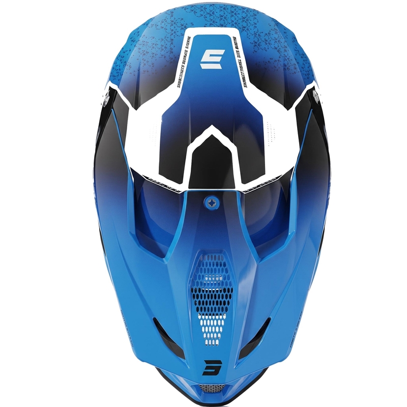 Shot Furious Stream Kinder-Motocrosshelm, glänzend blau