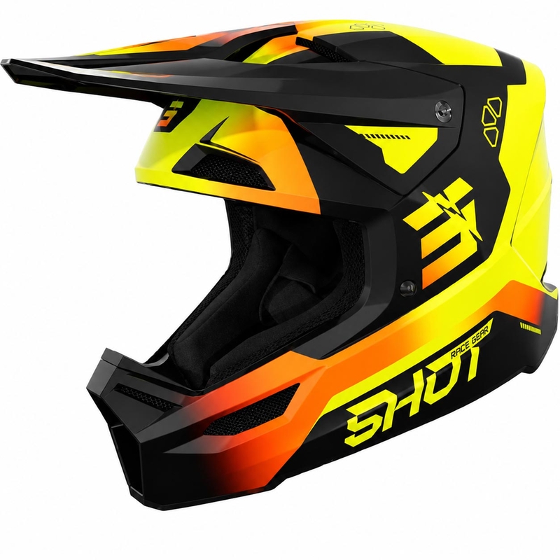 Shot Furious Rocket Kinder-Motocrosshelm, glänzend fluoreszierend gelb