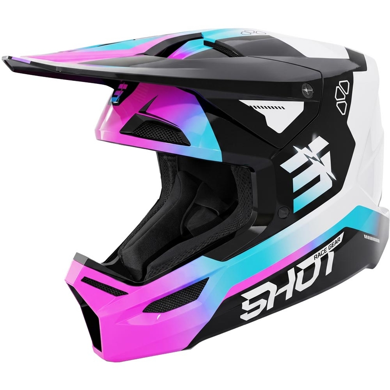 Shot Furious Rocket Kinder-Motocrosshelm, glänzend pink