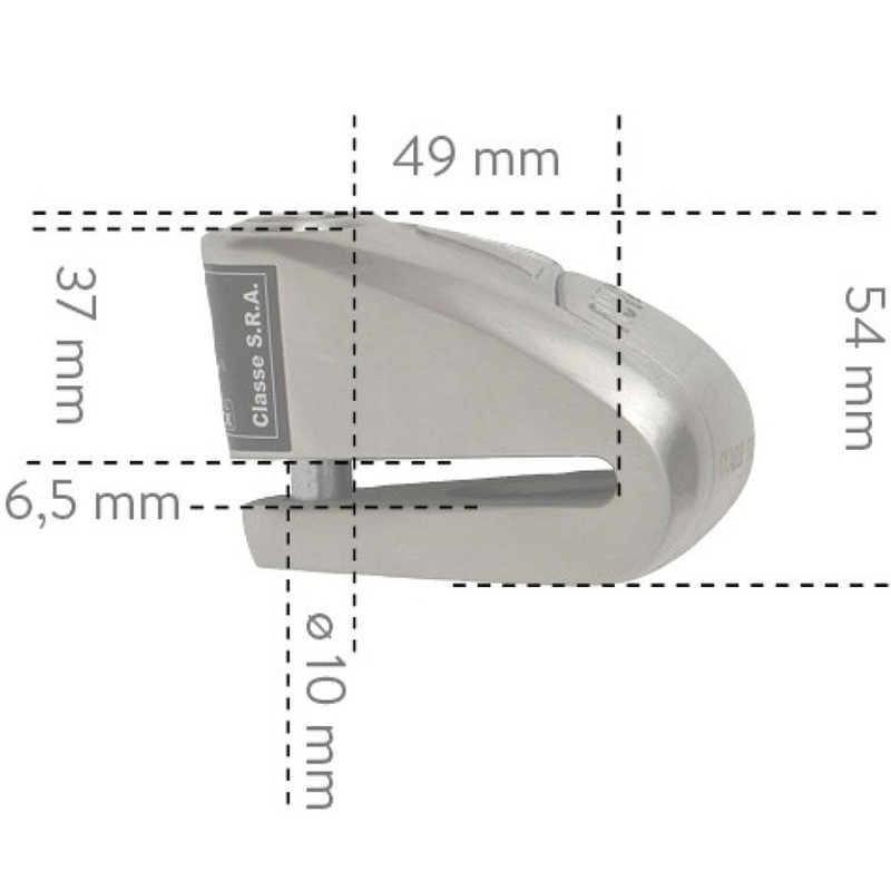 Auvray B-Lock 10 Bremsscheibenschloss mit 120 dB Alarm, Stahlsilber