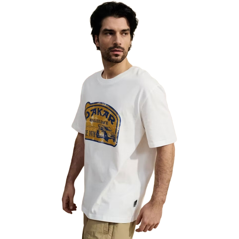 Dakar-Fahrer-T-Shirt weiß
