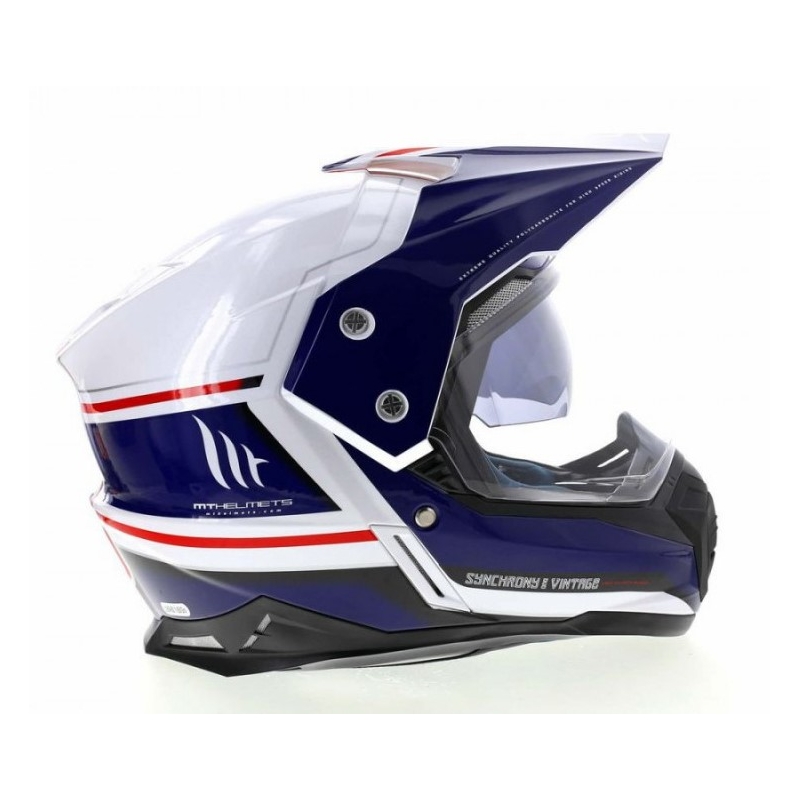 Enduro-Helm MT Synchrony Duosport SV Tourer weiß-blau-rot Ausverkauf