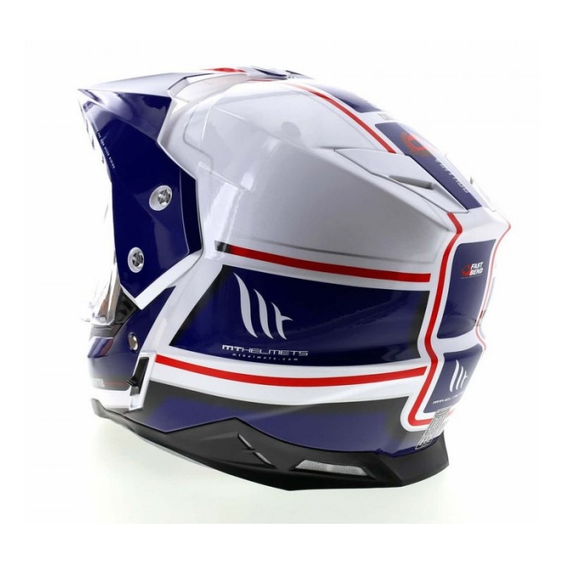 Enduro-Helm MT Synchrony Duosport SV Tourer weiß-blau-rot Ausverkauf