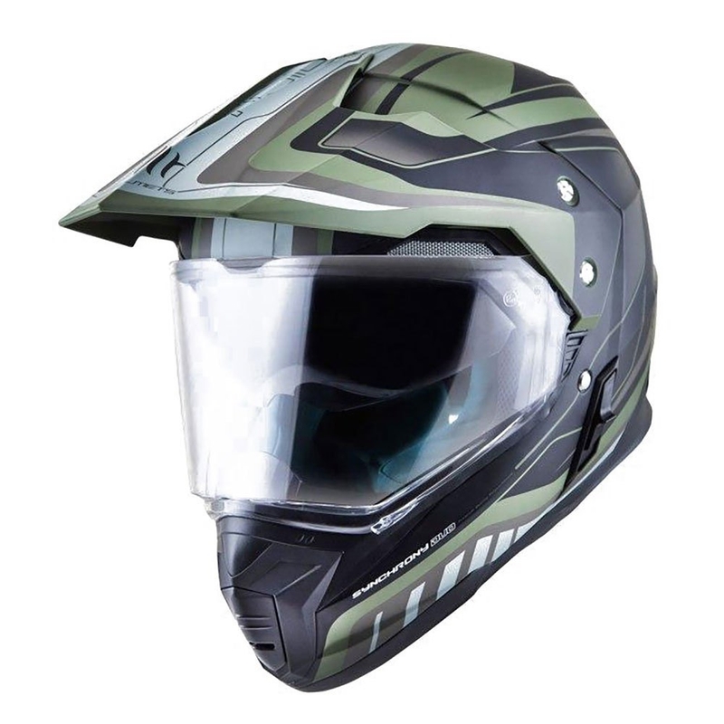 Enduro-Helm MT Synchrony Duosport SV Tourer grün-schwarz matt