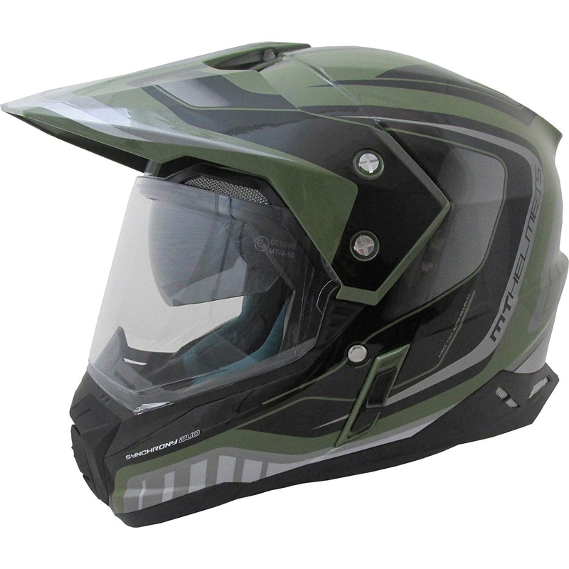 Enduro-Helm MT Synchrony Duosport SV Tourer grün-schwarz matt