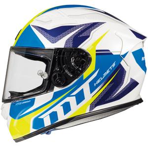 MT Kre Lookout Integral Motorradhelm weiß-blau-fluo gelb Ausverkauf