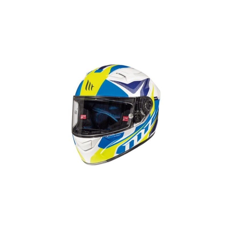 MT Kre Lookout Integral Motorradhelm weiß-blau-fluo gelb Ausverkauf
