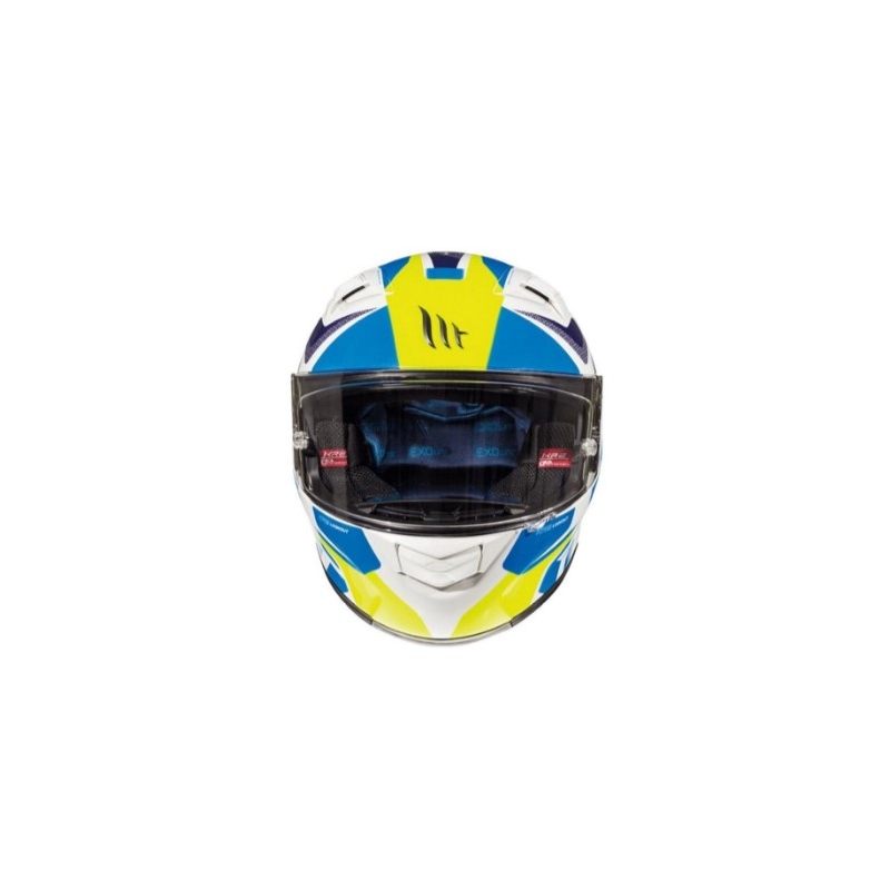 MT Kre Lookout Integral Motorradhelm weiß-blau-fluo gelb Ausverkauf