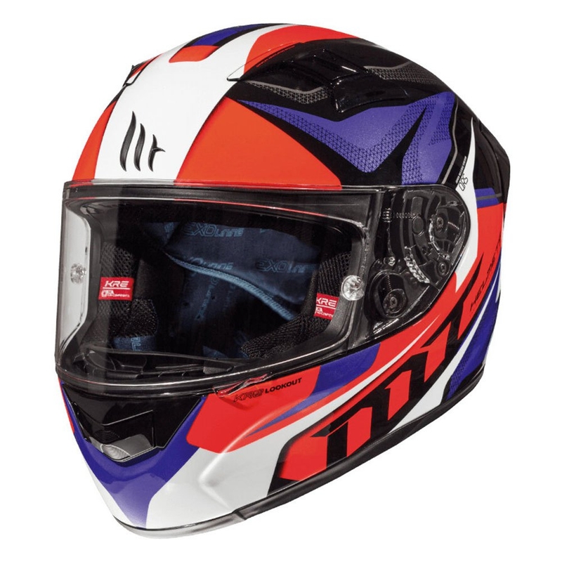 MT Kre Lookout Blau-Schwarz-Fluo Red Integral Motorradhelm Ausverkauf