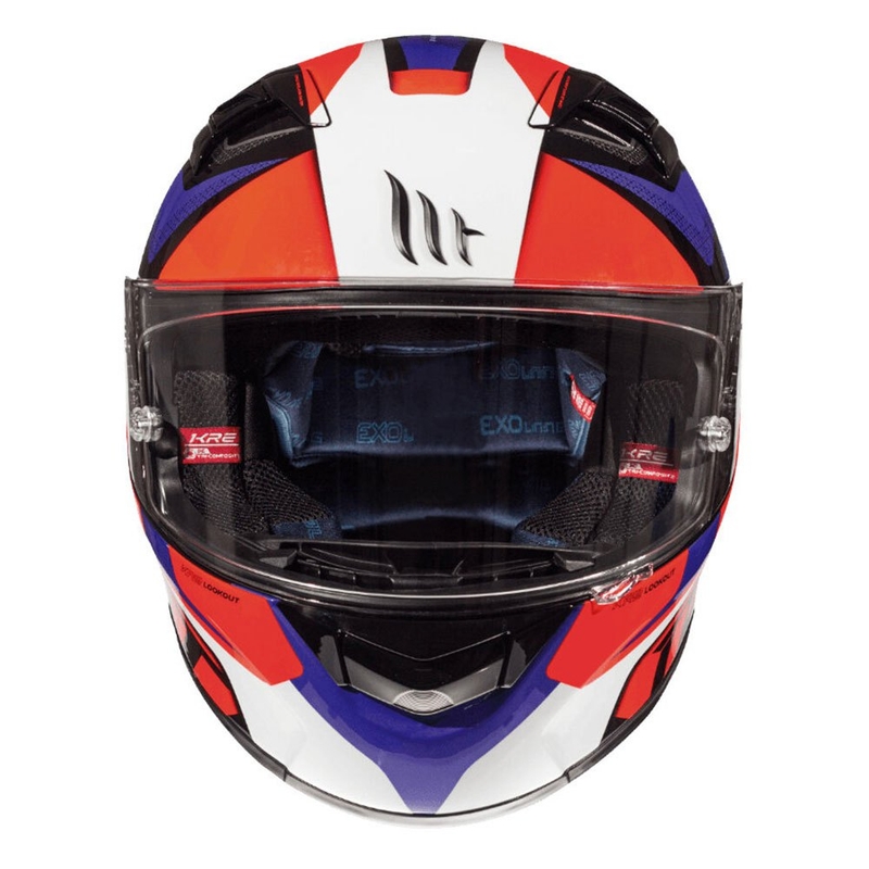 MT Kre Lookout Blau-Schwarz-Fluo Red Integral Motorradhelm Ausverkauf
