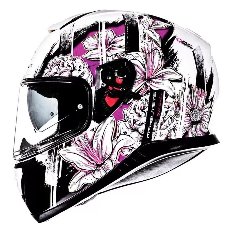 MT Thunder 3 SV Wild Garden Integral Motorradhelm weiß und lila