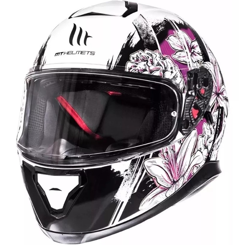 MT Thunder 3 SV Wild Garden Integral Motorradhelm weiß und lila