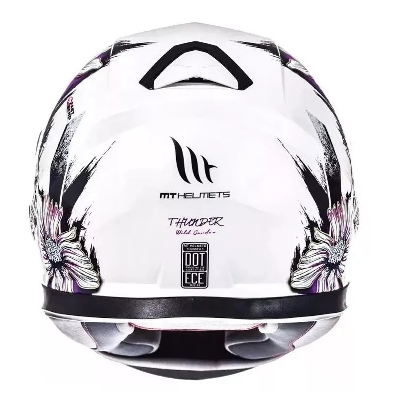 MT Thunder 3 SV Wild Garden Integral Motorradhelm weiß und lila